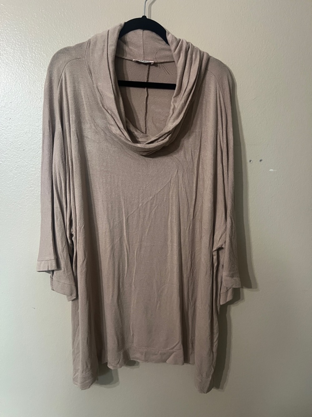 ANDREE BY UNIT Taupe Cowl Neck Tunic Top